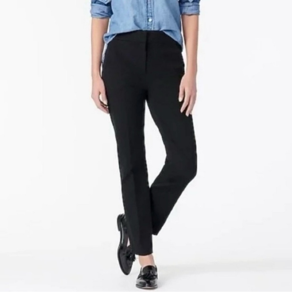 {J. Crew} "Remi" Short Petite Black Straight Leg Ankle Ponte Dress Pants